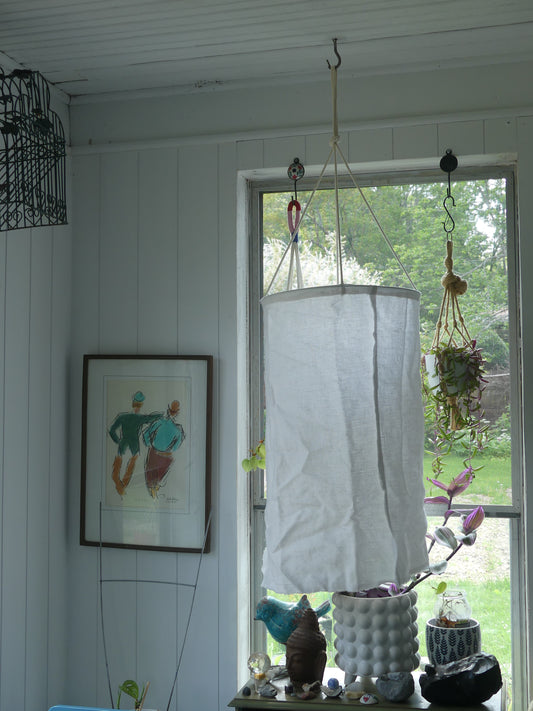 White linen lantern