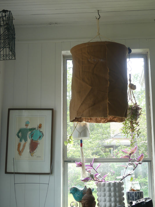 Mocha linen lantern