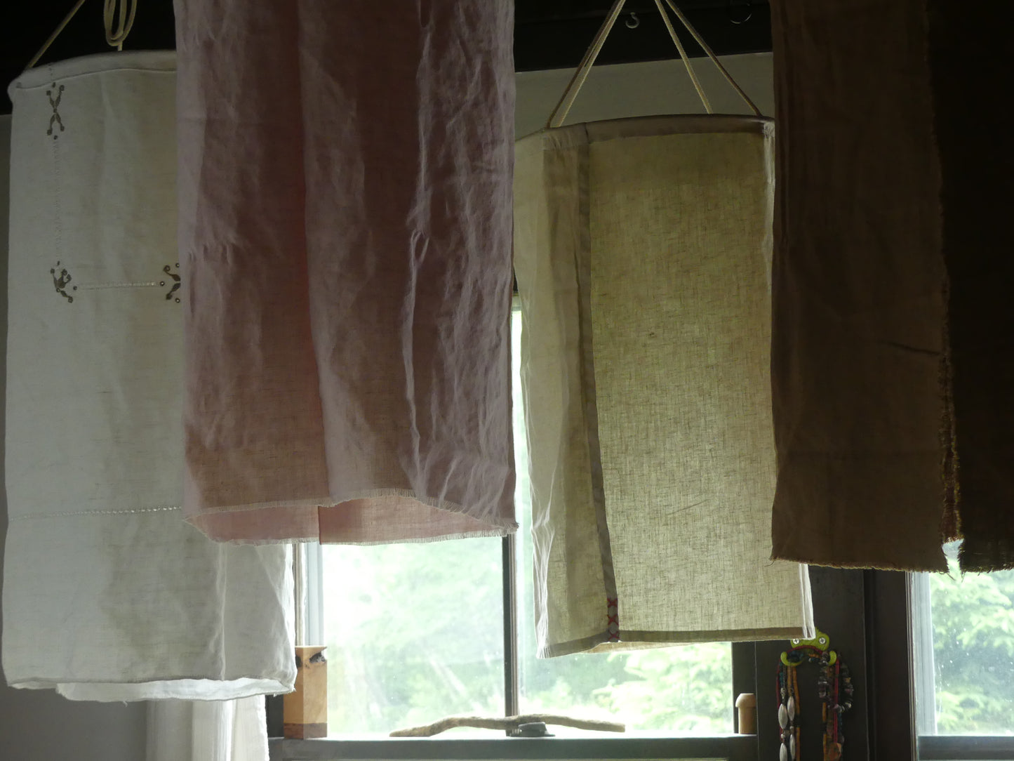 Soft beige linen lantern