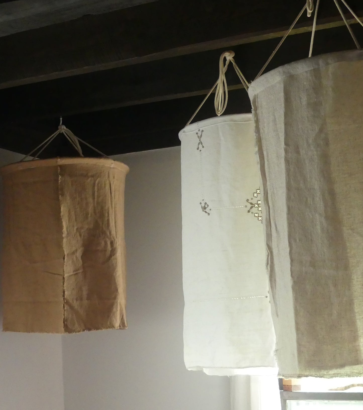 Mocha linen lantern