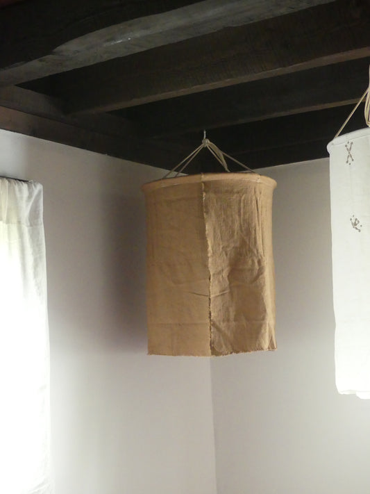 Mocha linen lantern