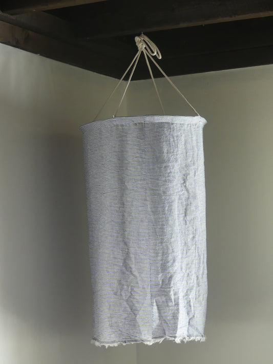 Navy striped linen lantern