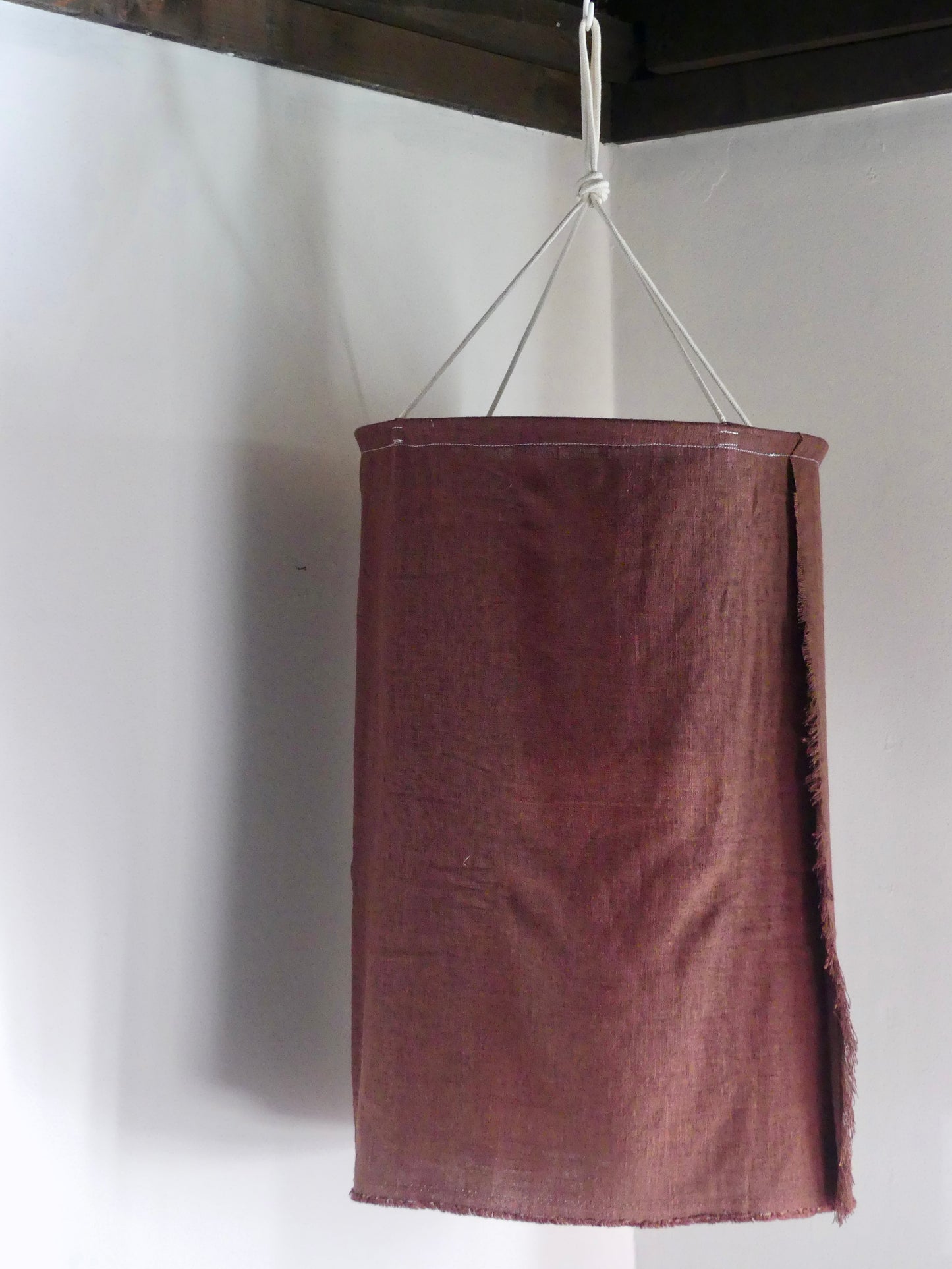 Dark chocolate brown linen lantern