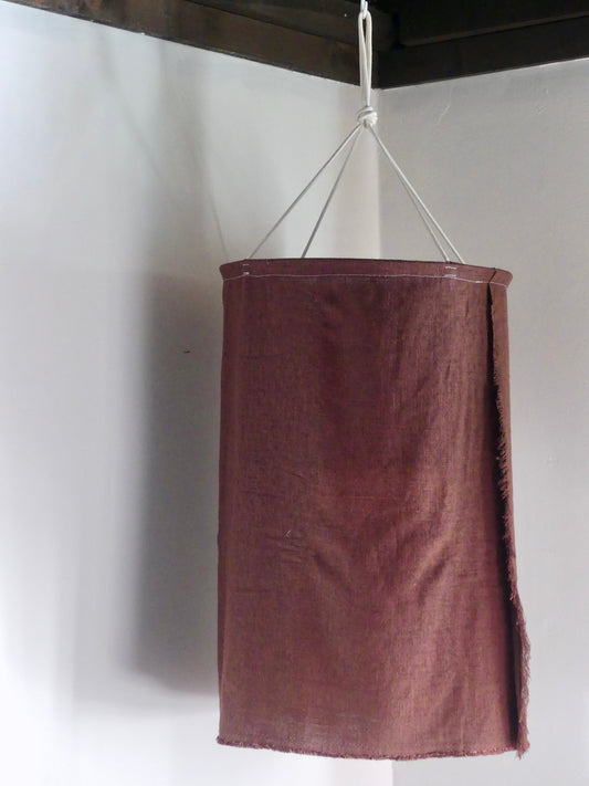 Dark chocolate brown linen lantern