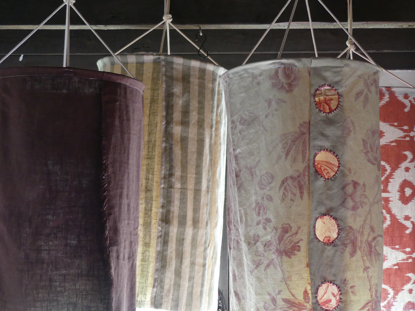 Dark chocolate brown linen lantern