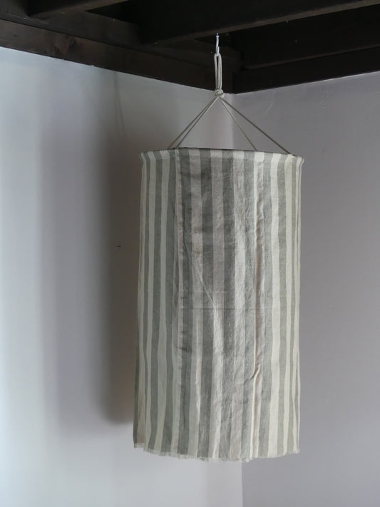Beige striped linen lantern