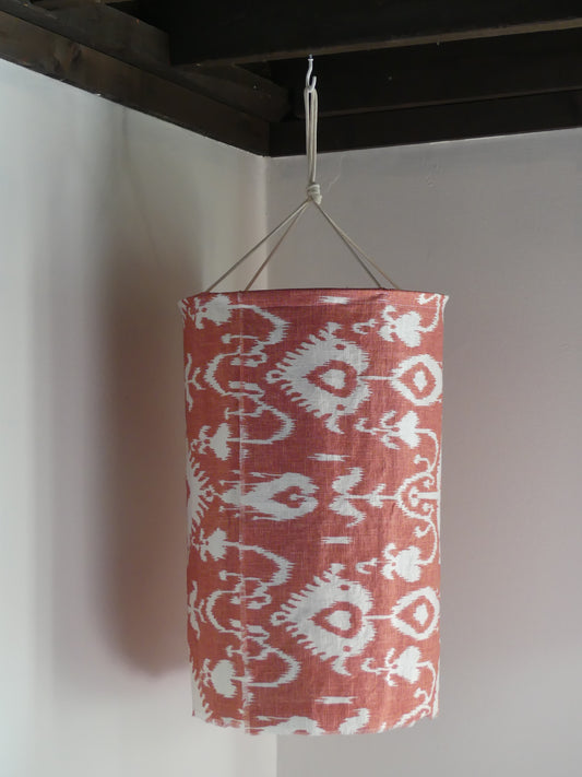 Rust ikat linen lantern