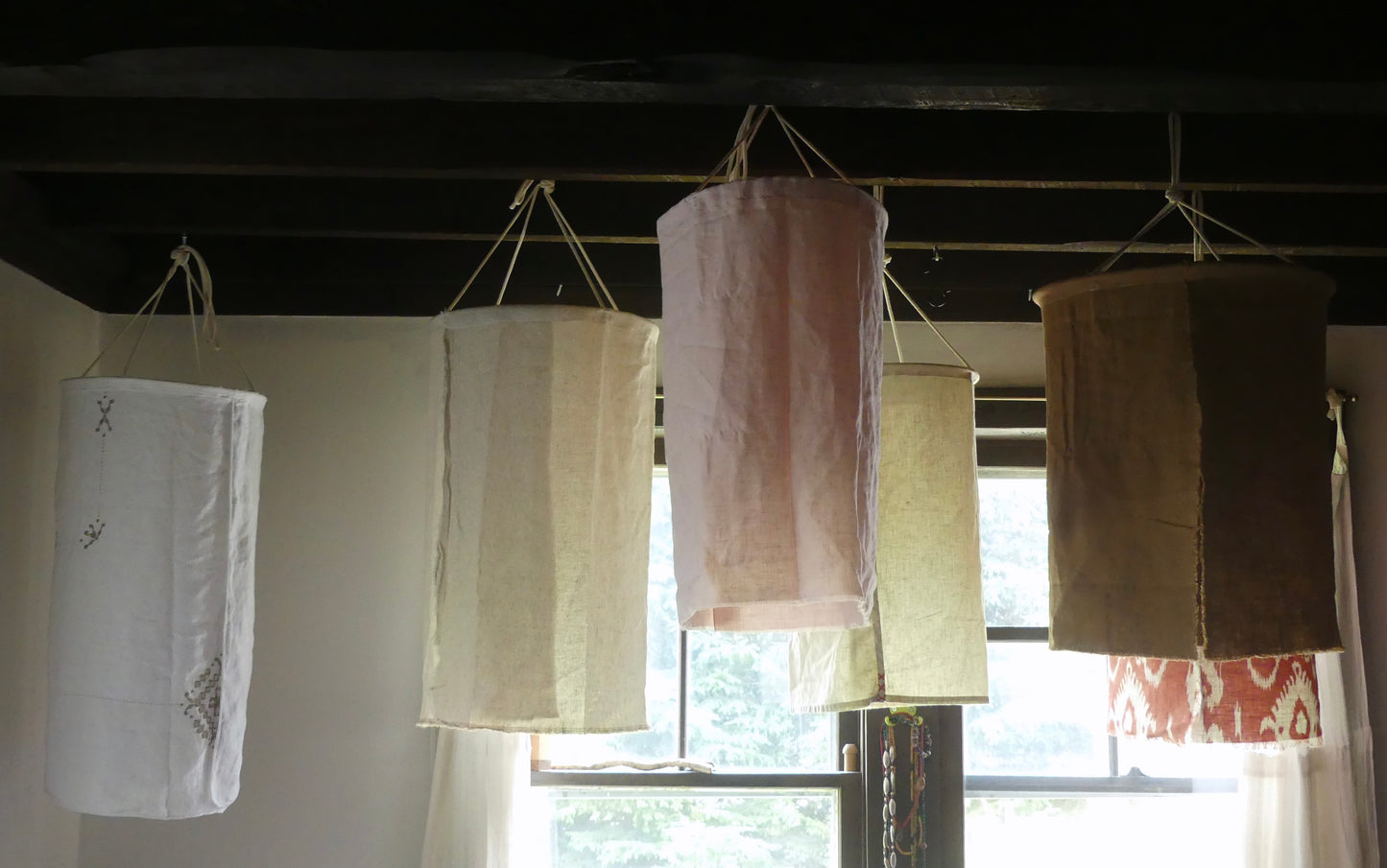 Mocha linen lantern