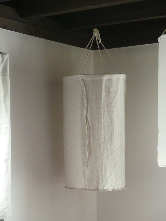 Shimmery beige linen lantern