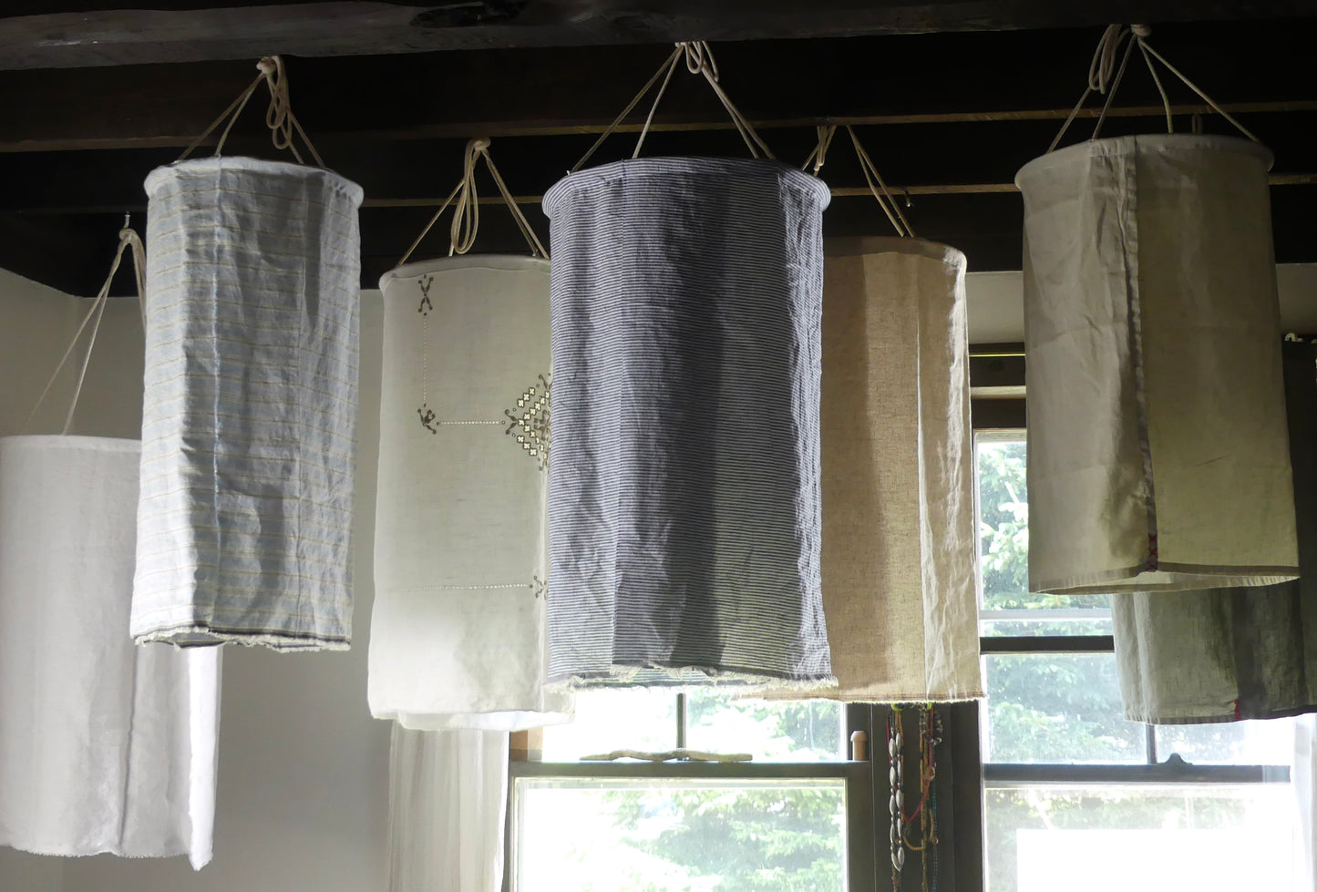 White linen lantern