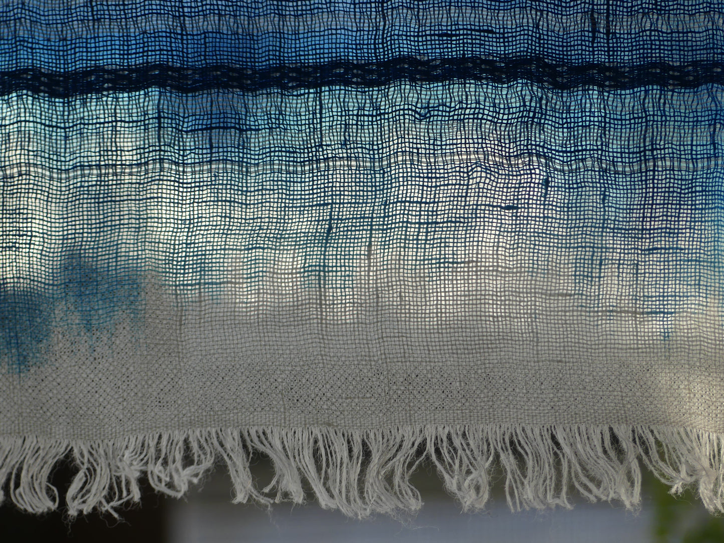 Beachy boho blue, white and silver lantern