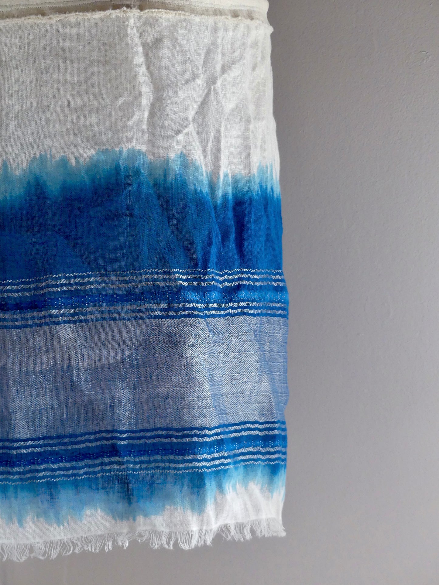 Beachy boho blue, white and silver lantern